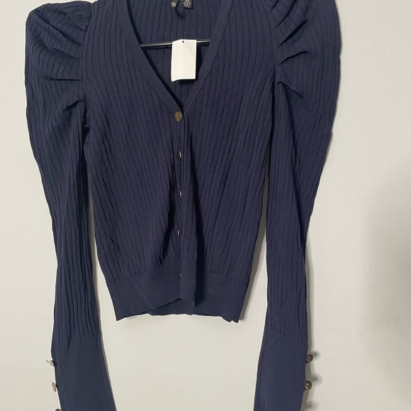 Versona Navy Cardigan with Gold Buttons - Picture 3 of 6